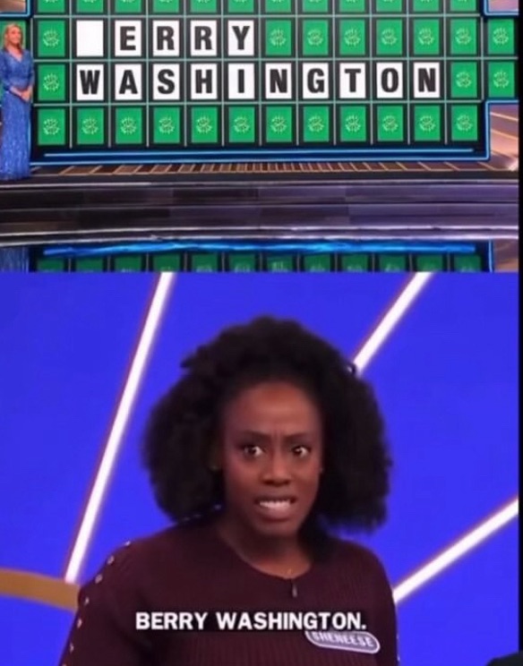 Wheel Of Fortune Contestant Who Said “Berry Washington” Instead Of Kerry Washington Turns Viral Moment Into Black History Lesson!